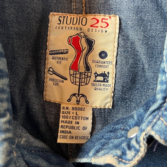 Studio Blue Floral Long Sleeve denim Dress - Picture 2 of 10